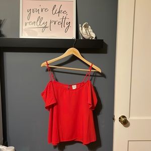PaperCrane Bright Red/Orange Off the Shoulder Top